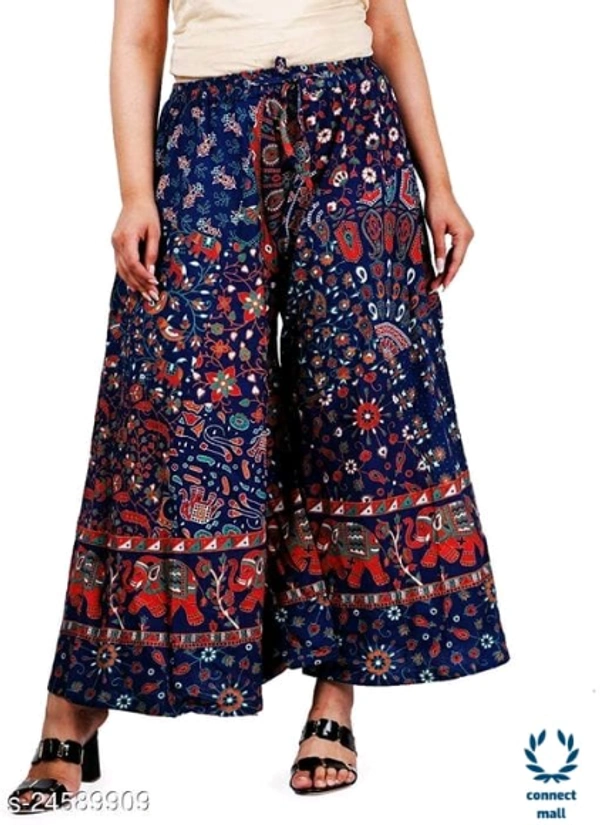 G4Girl jaipuri palazzo divider pant green - Free Size, Cotton, Printed, pack Of:1